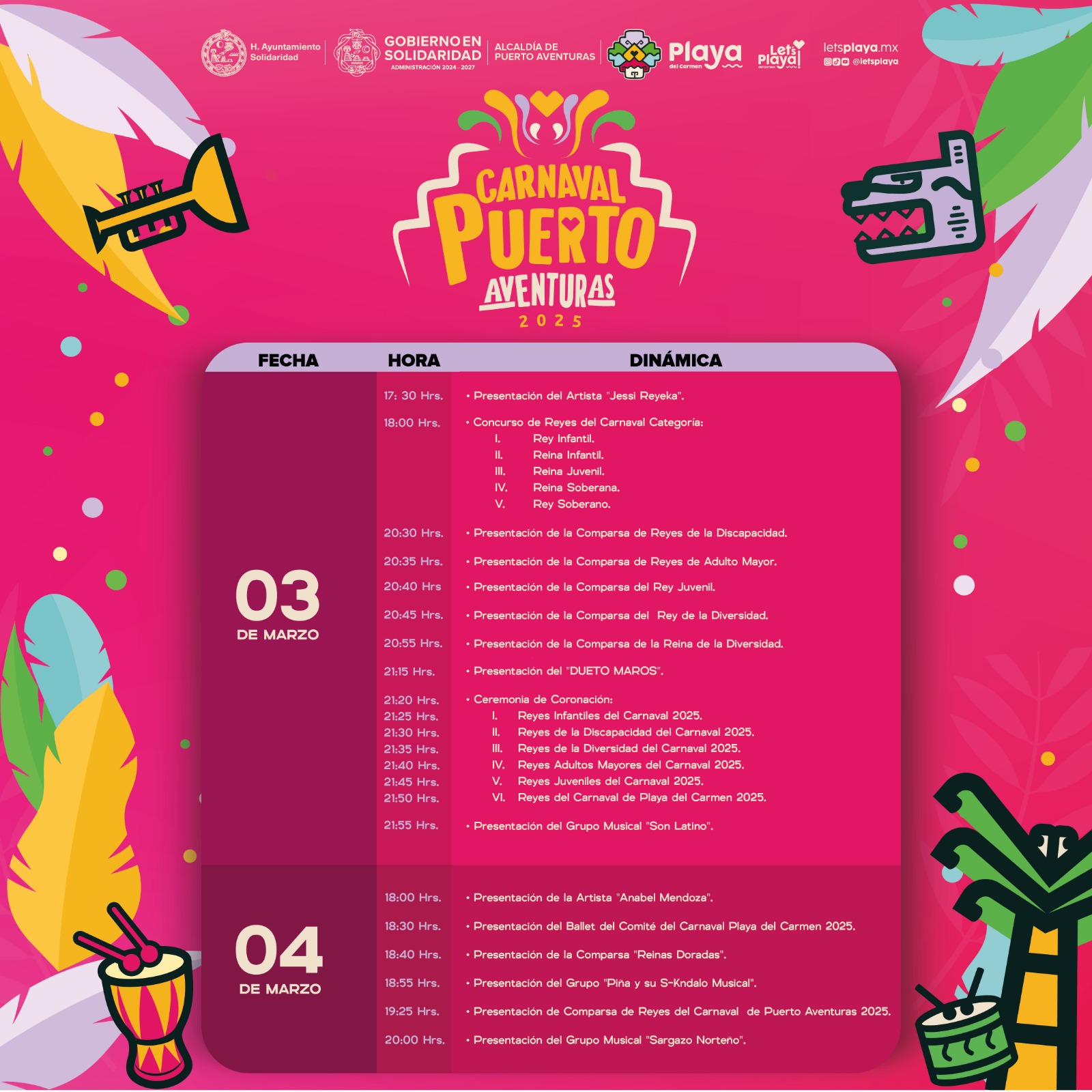 Actividades Carnaval Puerto Aventuras